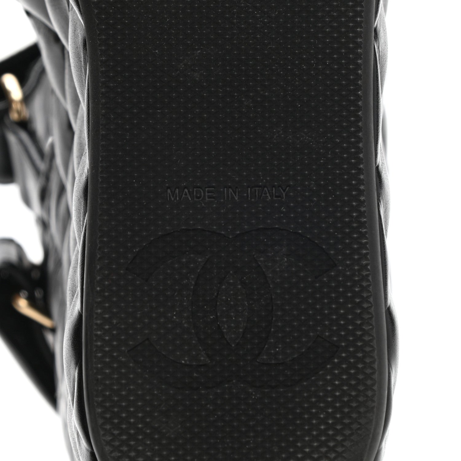 Chanel Shiny Calfskin Quilted Wedge Sandals 35 Black 6 of 8