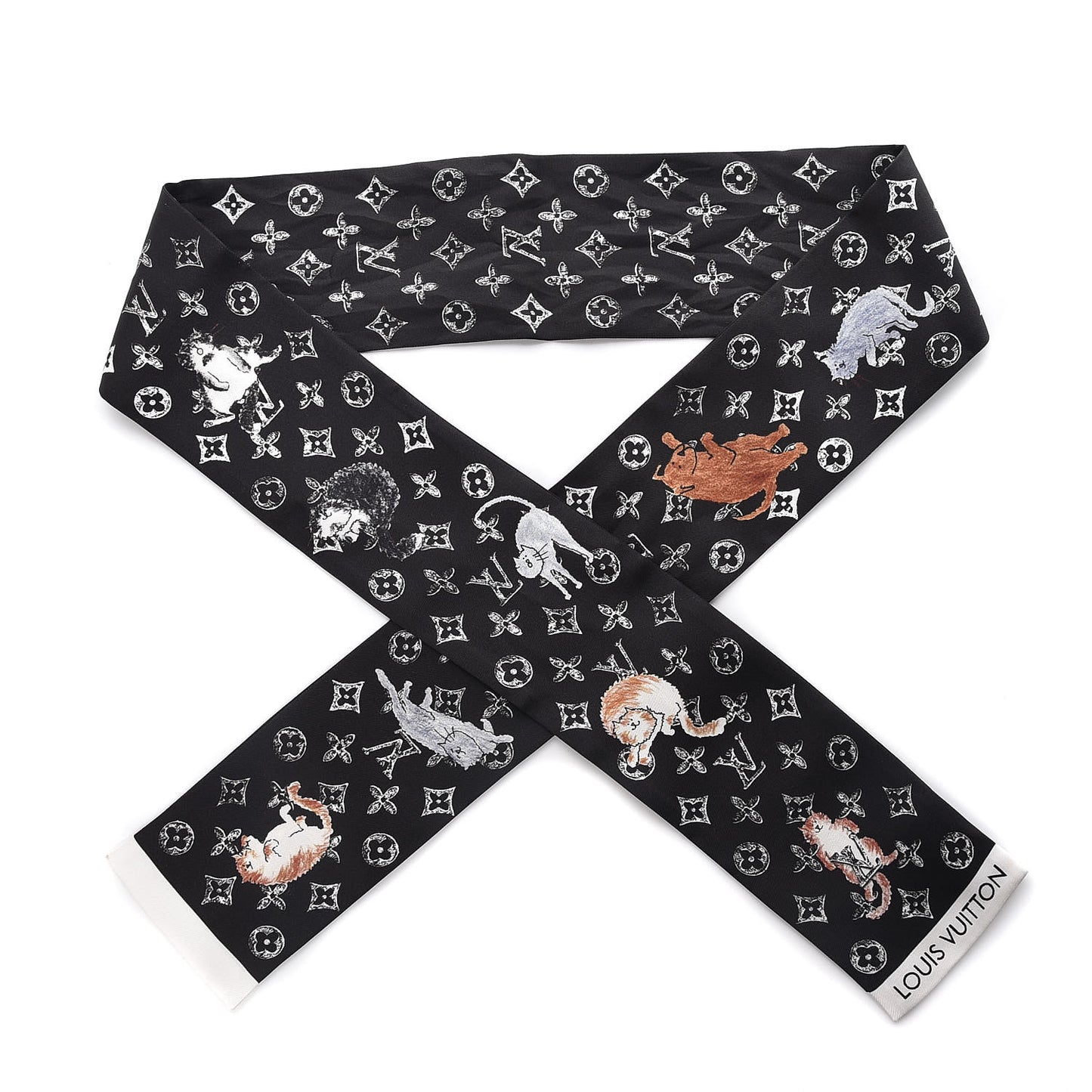 Silk Catogram Classic Bandeau Black
