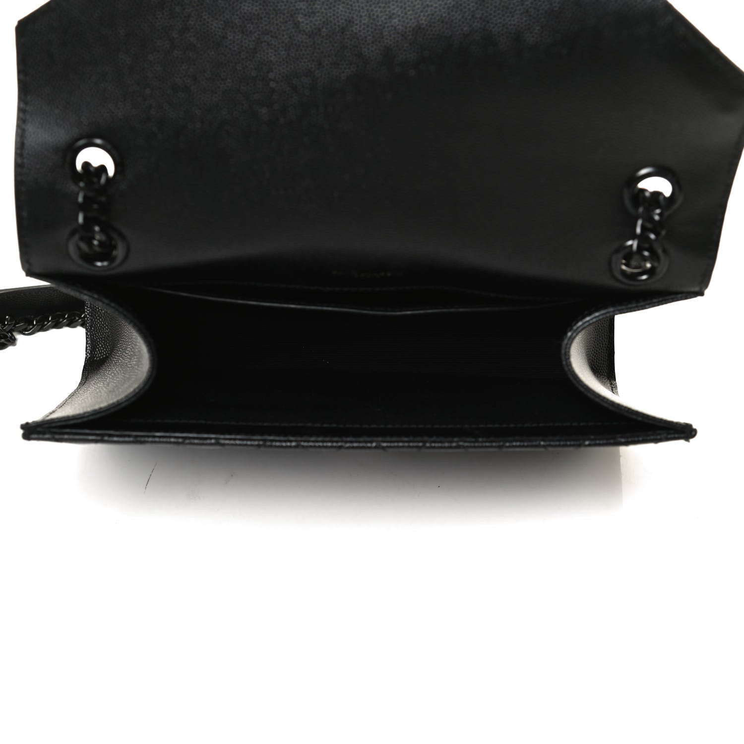 Saint Laurent Grain De Poudre Textured Mixed Matelasse Triquilt Medium Monogram Satchel Black 5 of 11