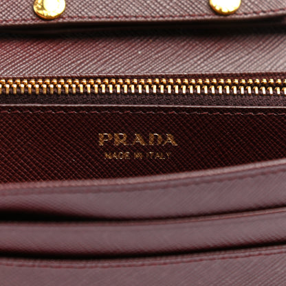 Prada Saffiano Metal Oro Chain Wallet Granato 6 of 11