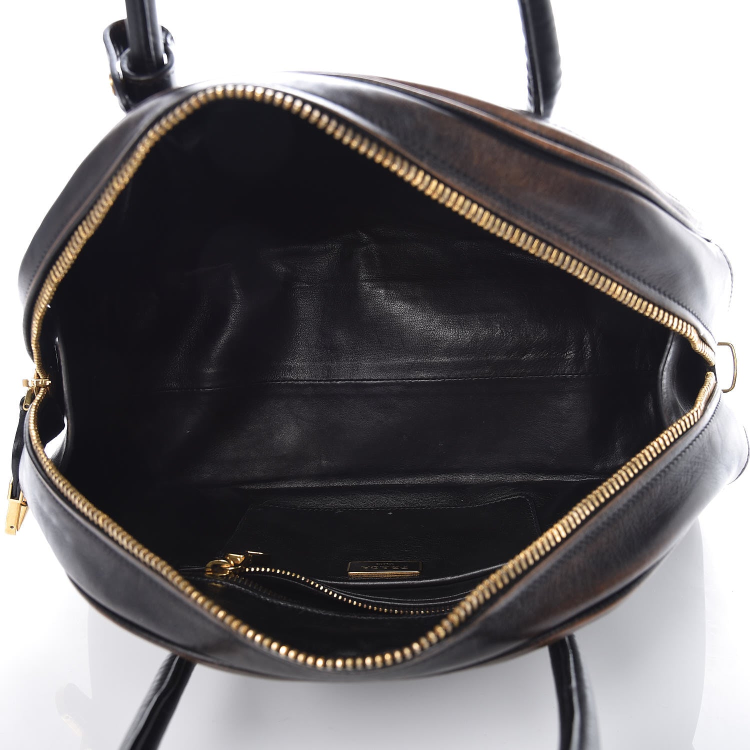 Prada Vitello Vintage Bowling Bag Black 9 of 15