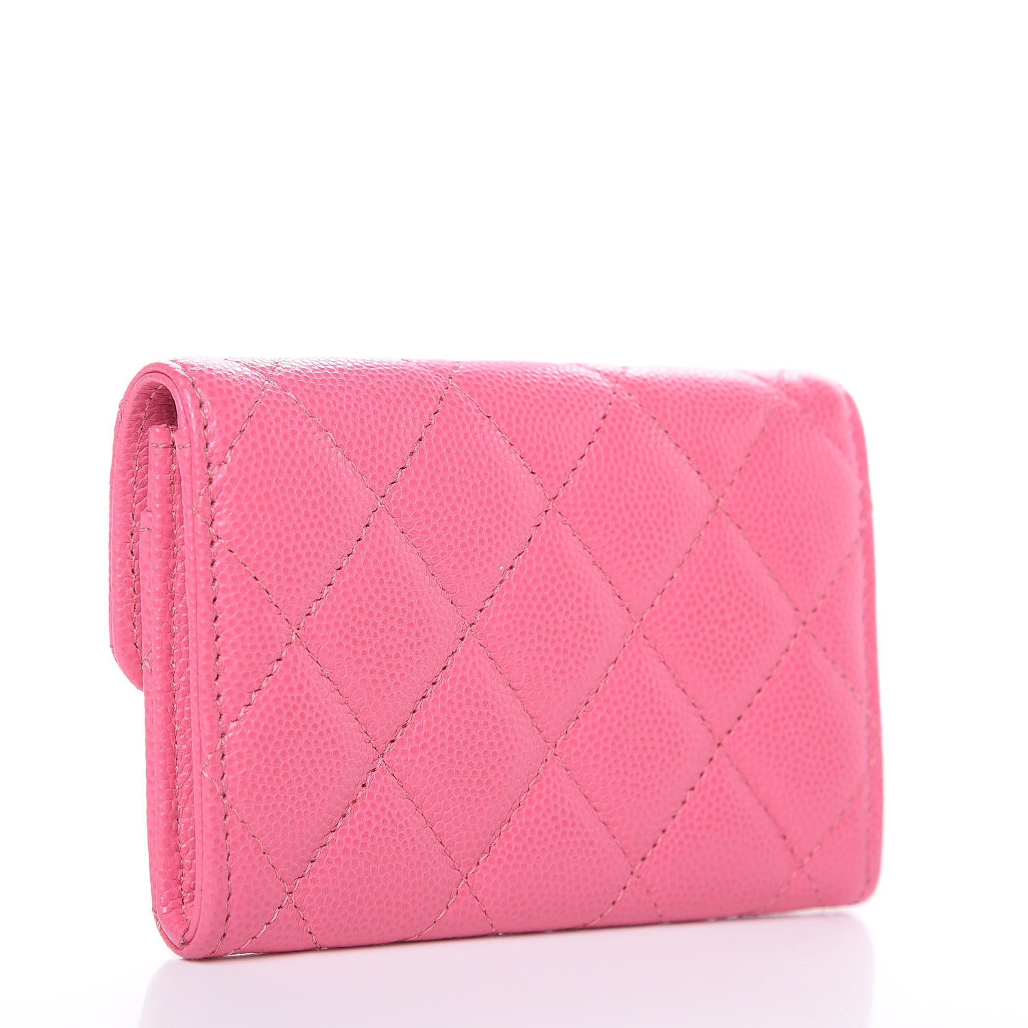 Chanel Caviar Quilted Flap Card Holder Pink 3 of 9