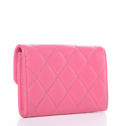 Chanel Caviar Quilted Flap Card Holder Pink 3 of 9