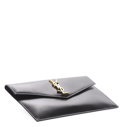 Saint Laurent Smooth Shiny Calfskin Monogram Uptown Pouch Black 3 of 5