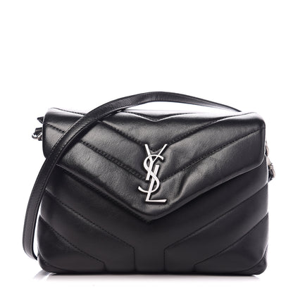 Saint Laurent Calfskin Y Quilted Monogram Toy Loulou Crossbody Bag Black 1 of 9