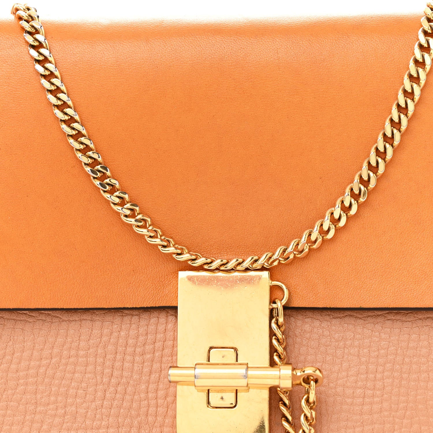 Chloe Grained Calfskin Lambskin Medium Bi-Color Drew Shoulder Bag Wet Sand Sunflower 8 of 15