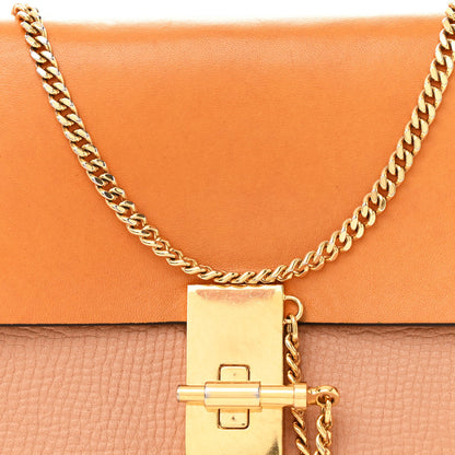 Chloe Grained Calfskin Lambskin Medium Bi-Color Drew Shoulder Bag Wet Sand Sunflower 8 of 15