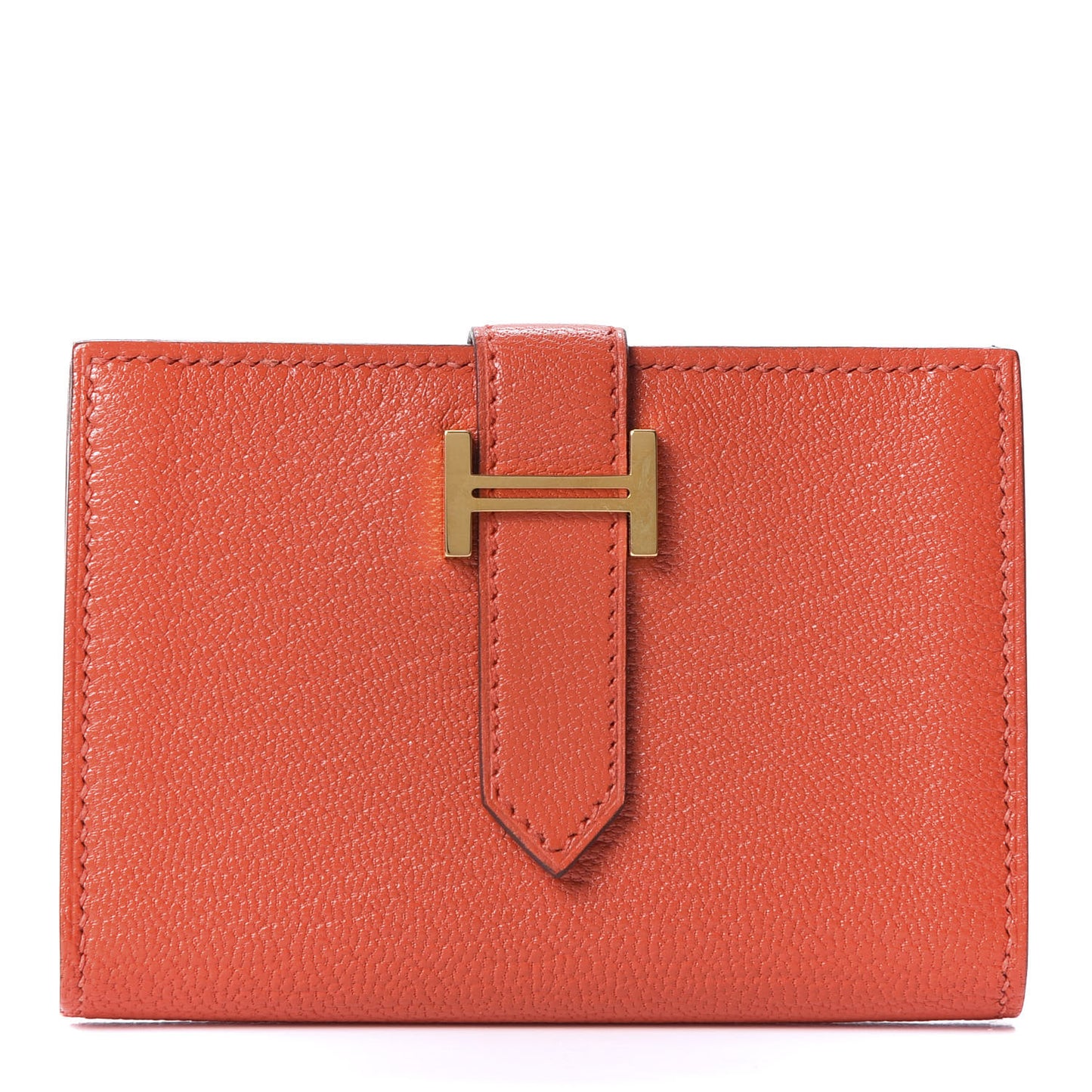 Chevre Mysore Bearn Card Holder Wallet Capucine