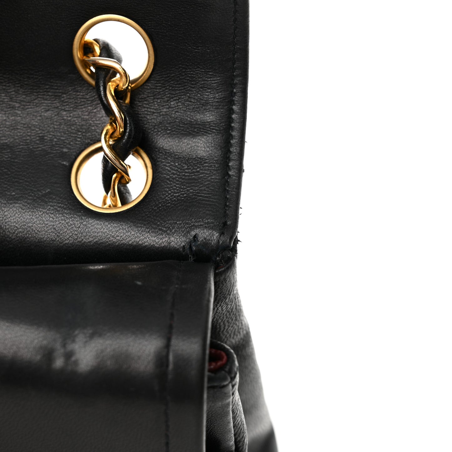 Lambskin Quilted Medium Double Flap Black