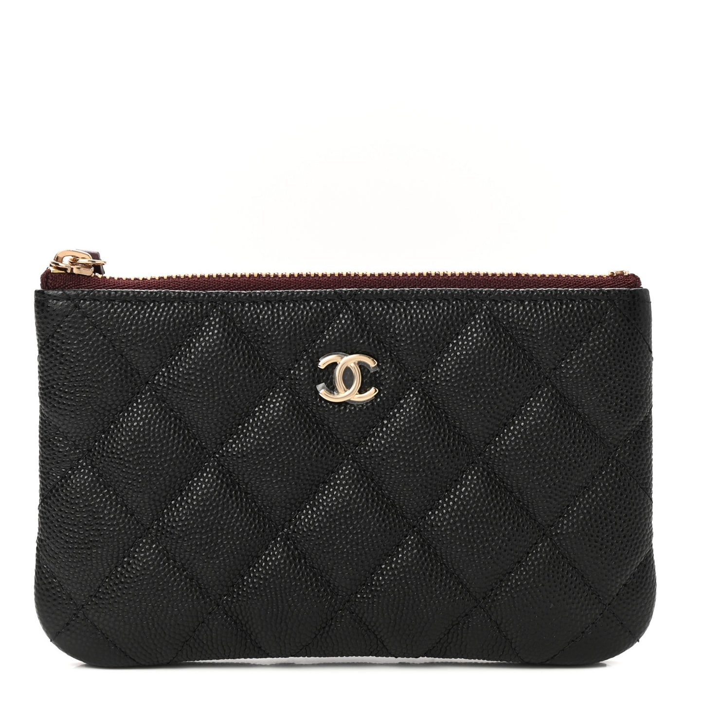 Caviar Quilted Small Cosmetic Case Black