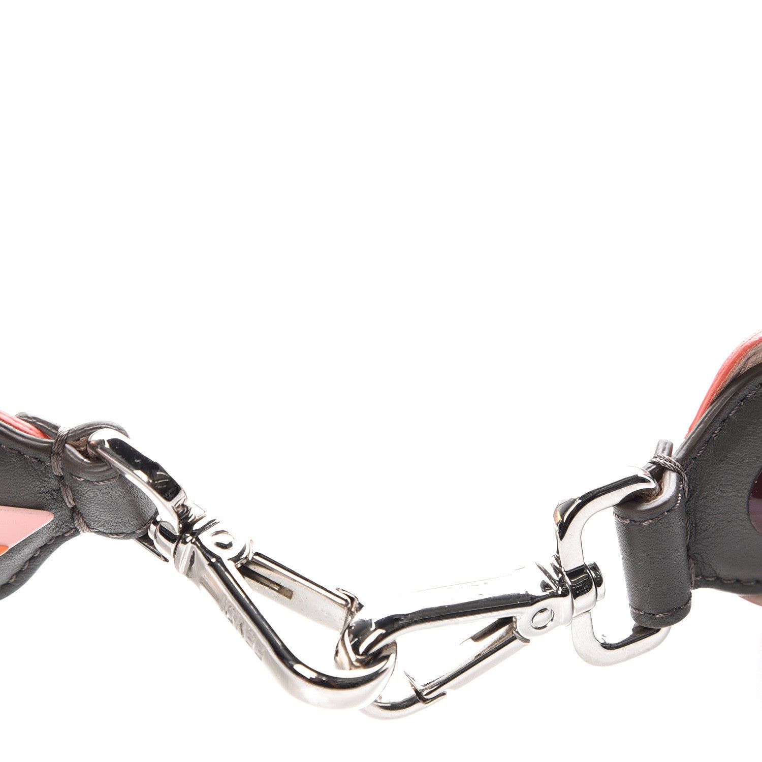 Fendi Vitello Dolce Nappa Hypnoteyes Bi-Color Scalloped Spike Studded Strap You Carbone Plaster White Multicolor 5 of 6
