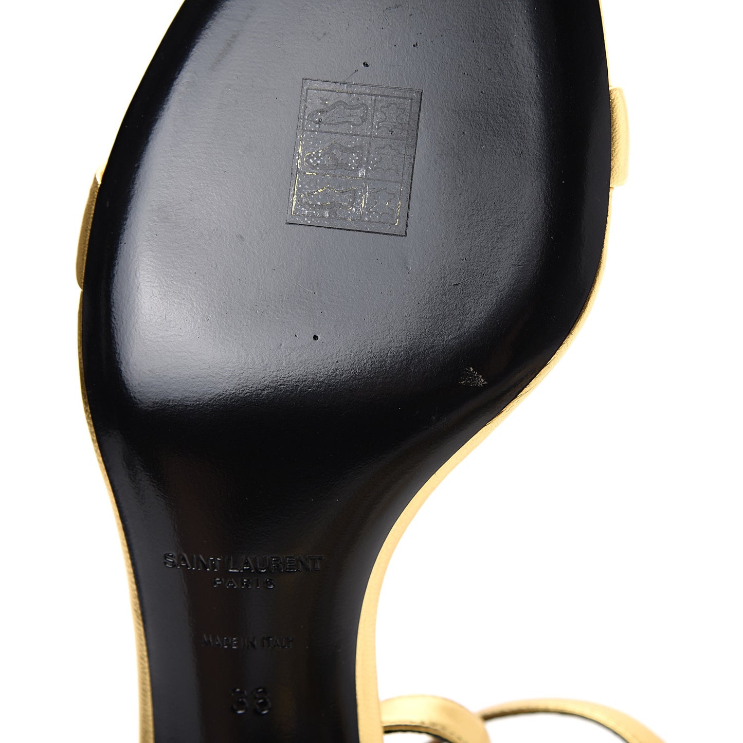 Metallic Calfskin Metallic Charlotte 55 Sandals 38 Gold
