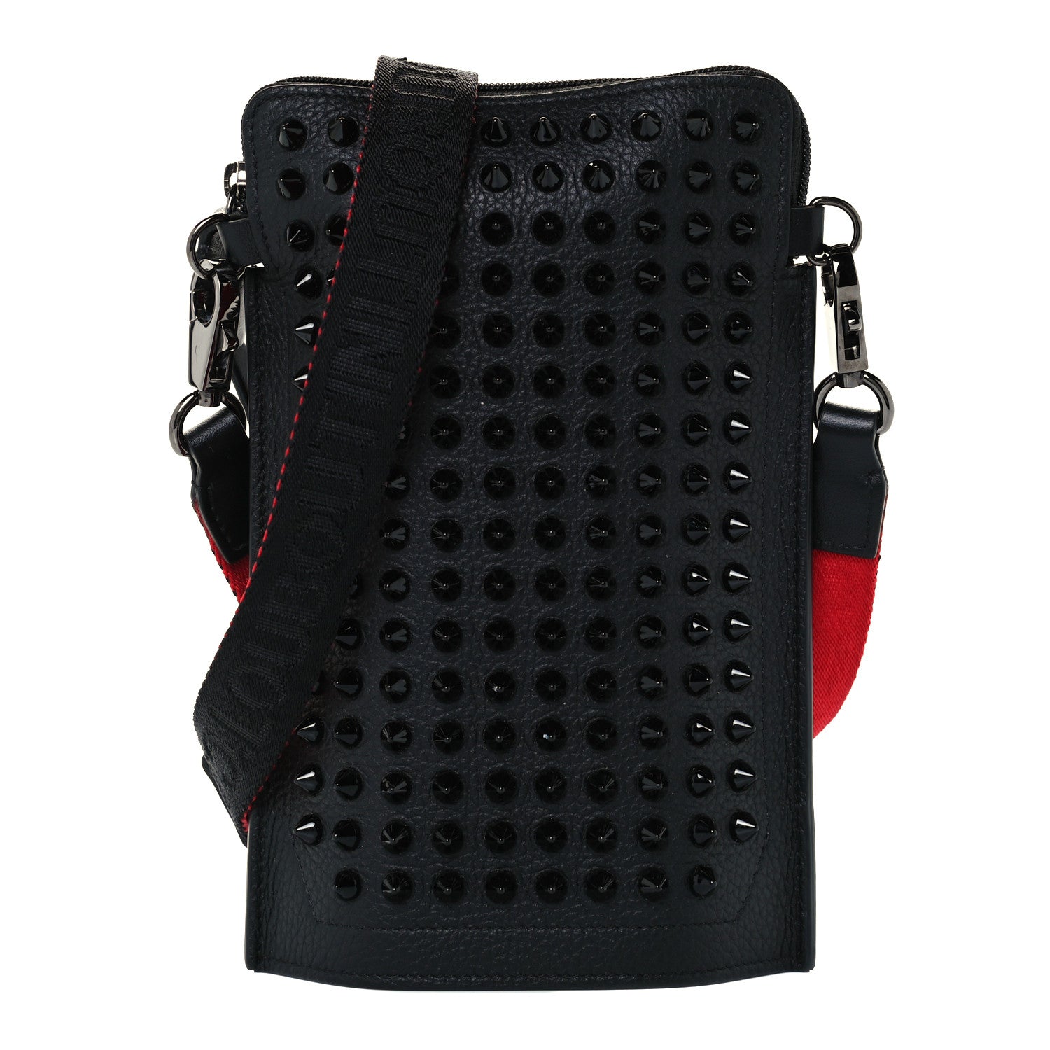 Christian Louboutin Empire Calfskin Spikes Loubilab Clutch Black 1 of 9