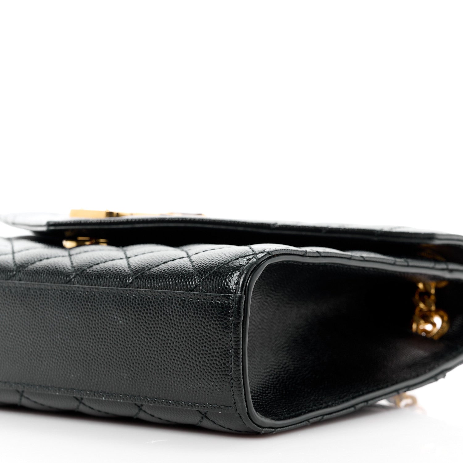 Saint Laurent SAINT LAURENT Grain De Poudre Textured Mixed Matelasse Triquilt Medium Monogram Satchel Black 11 of 13