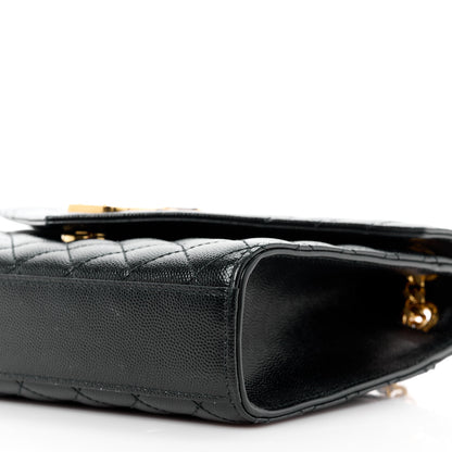 Saint Laurent SAINT LAURENT Grain De Poudre Textured Mixed Matelasse Triquilt Medium Monogram Satchel Black 11 of 13