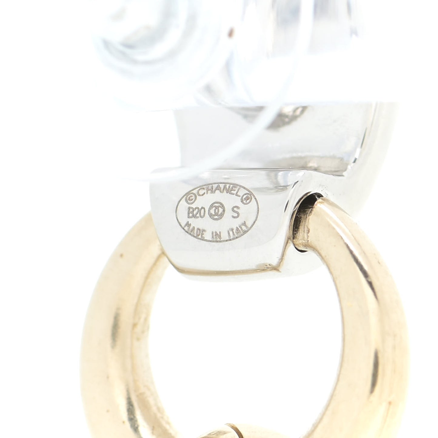 Crystal Heart CC Drop Earrings Gold
