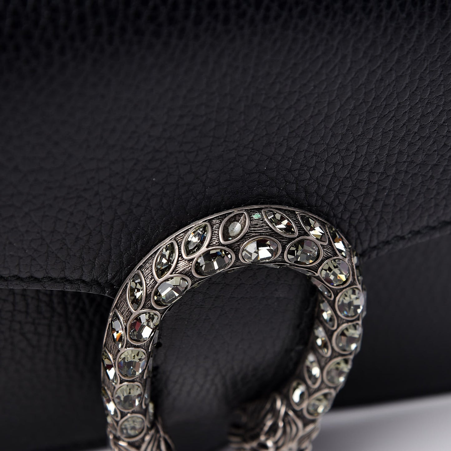 Pebbled Calfskin Small Dionysus Shoulder Bag Black