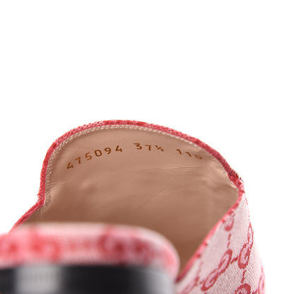 Gucci Canvas GG Monogram Horsebit Womens Princetown Slippers 37.5 Gardenia Hibiscus Red 8 of 9