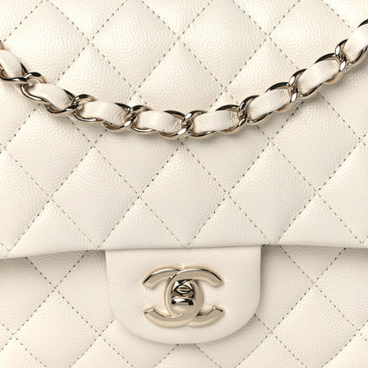 Chanel Caviar Quilted Medium Double Flap White 8 of 10