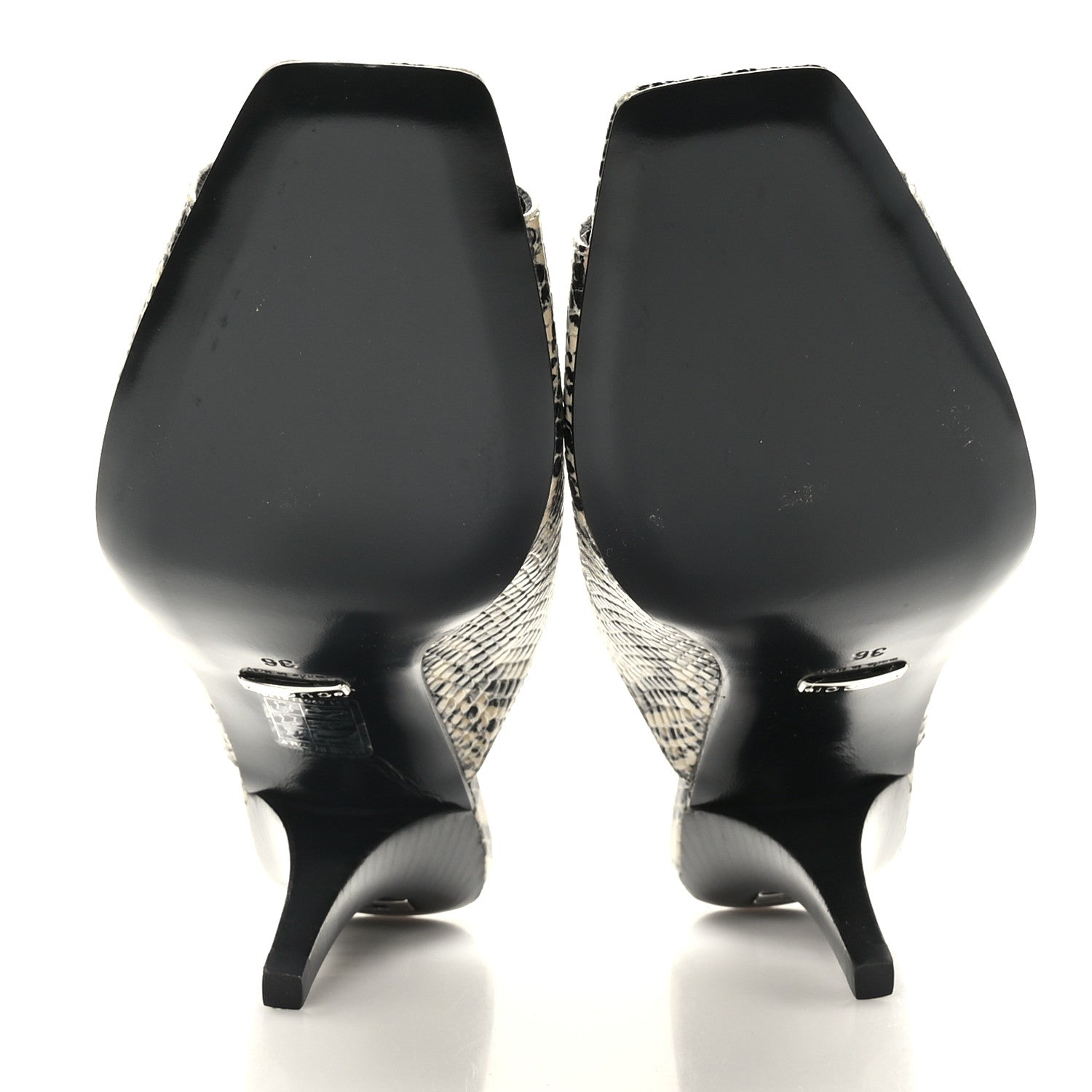 Gucci Calfskin Python Print Square G Slide Sandals 36 Beige Avana 5 of 8