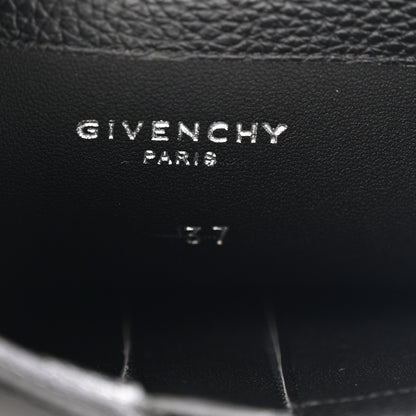Givenchy Grained Calfskin Shark Lock Biker Ankle Boots 37 Black 9 of 13