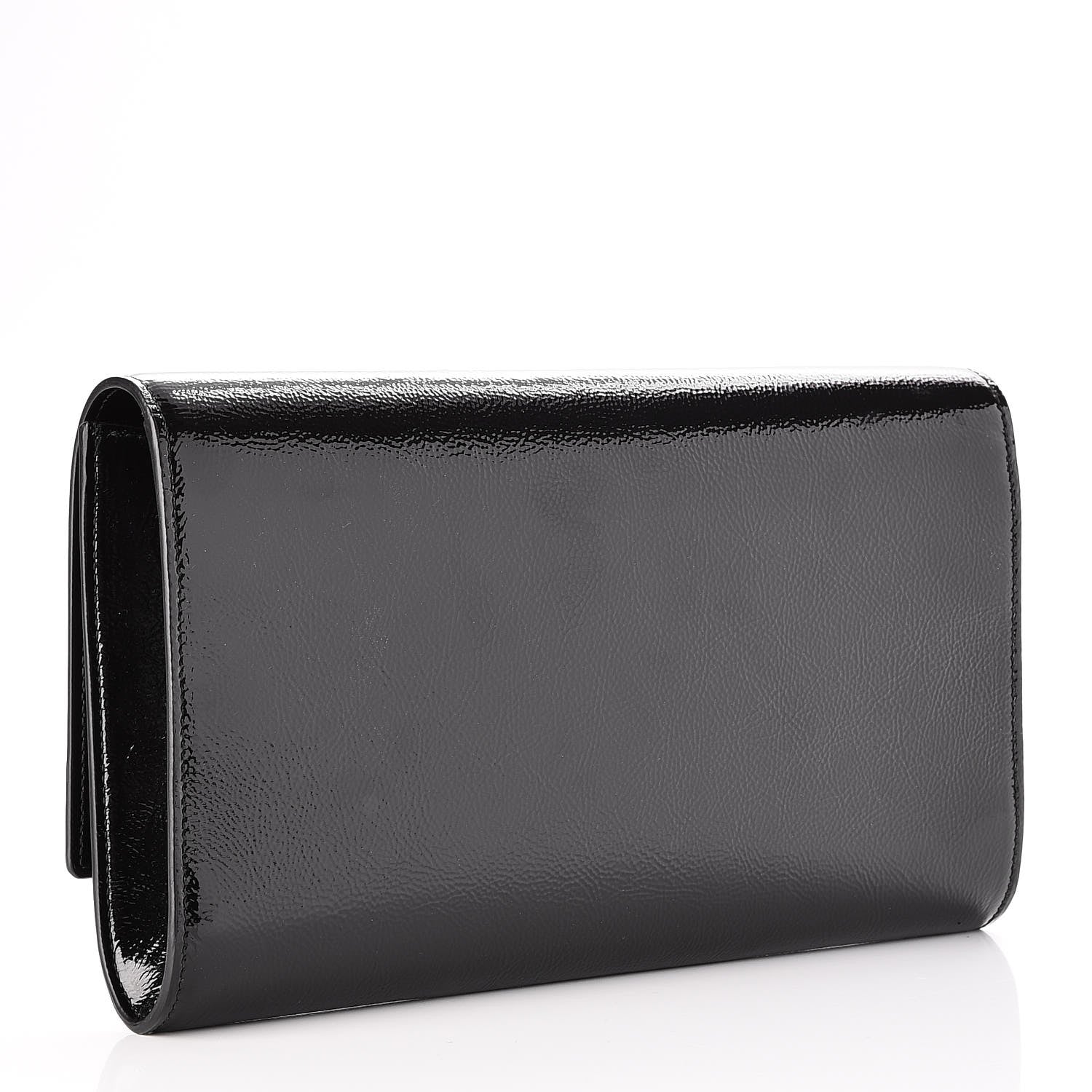 Saint Laurent Textured Patent Monogram Large Belle De Jour Clutch Black 3 of 7