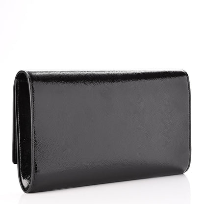 Saint Laurent Textured Patent Monogram Large Belle De Jour Clutch Black 3 of 7