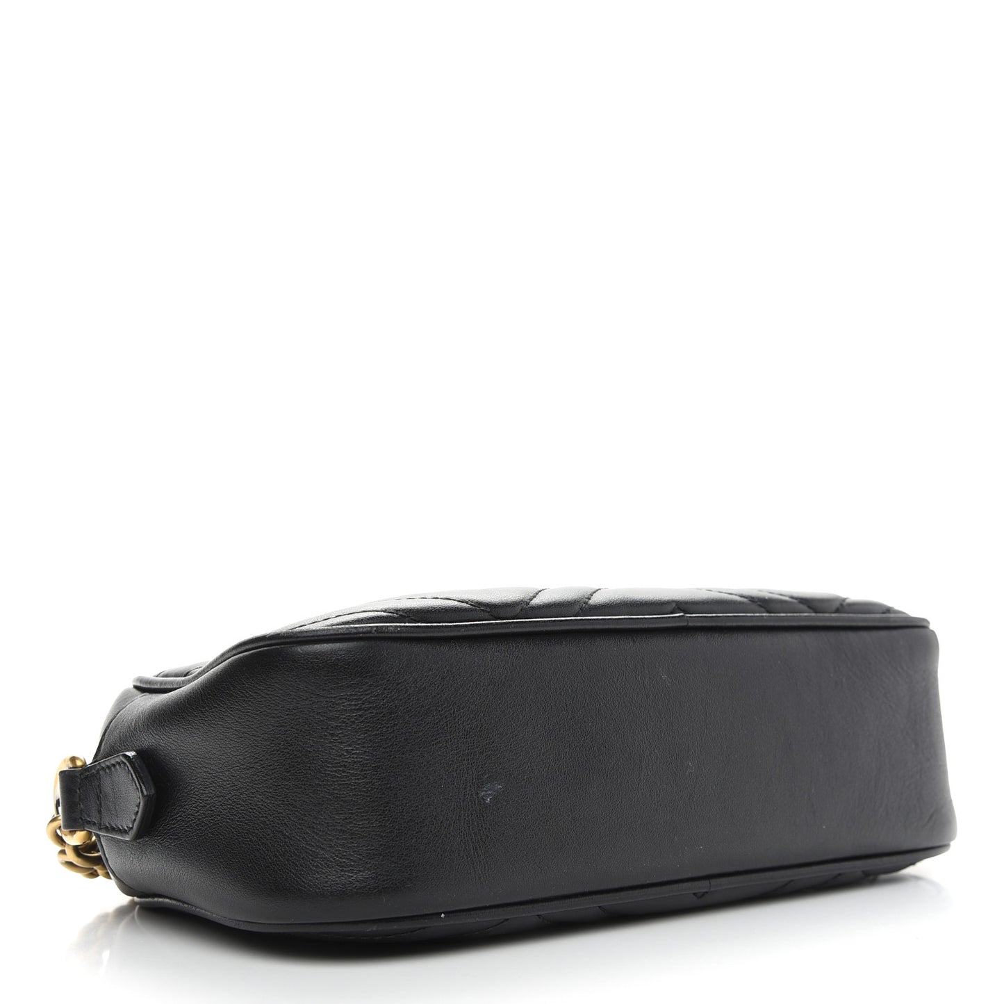 Calfskin Matelasse Small GG Marmont Chain Shoulder Bag Black