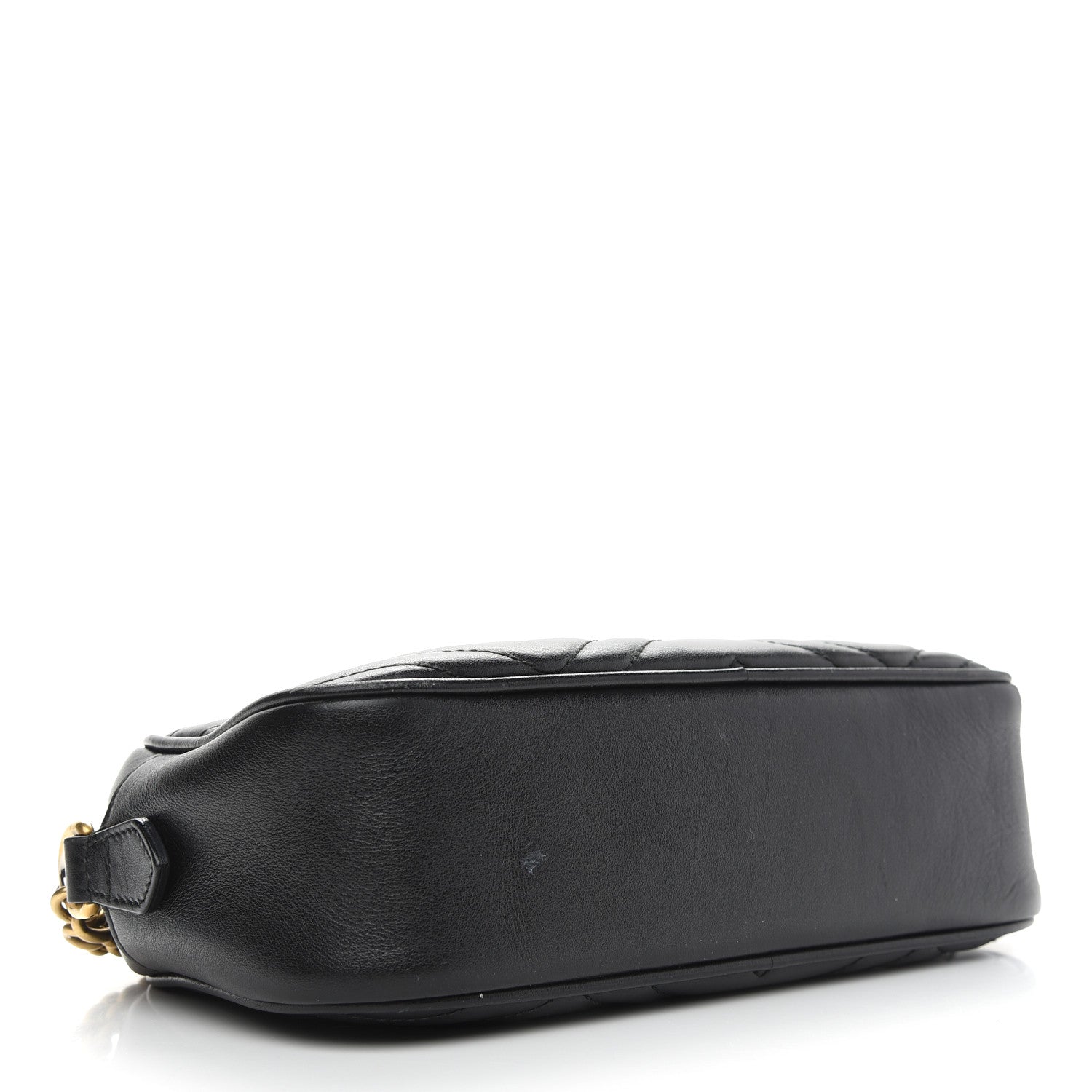Gucci Calfskin Matelasse Small GG Marmont Chain Shoulder Bag Black 4 of 9