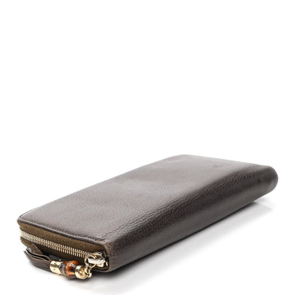 Gucci Metallic Calfskin Bamboo Tassel Zip Around Wallet Bronze 3 of 7