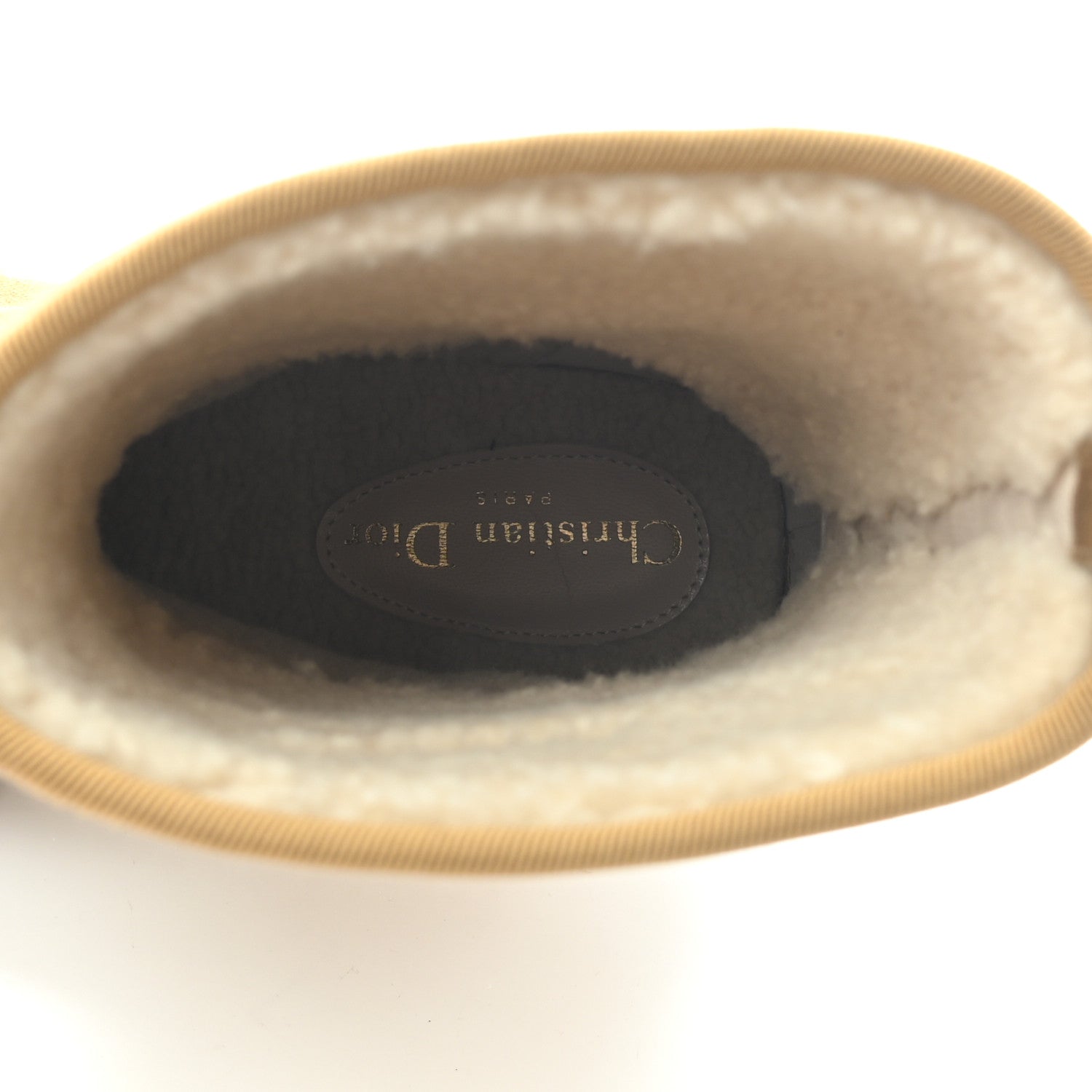 Christian Dior Calfskin Suede Shearling Granville Espadrille Boots 38.5 Natural 7 of 7