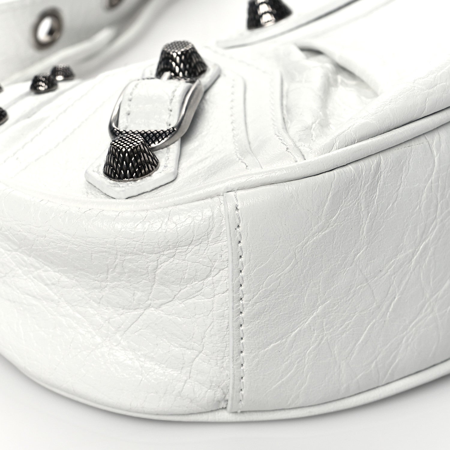 Balenciaga Agneau Arena Le Cagole Shoulder Bag XS Optic White 10 of 11