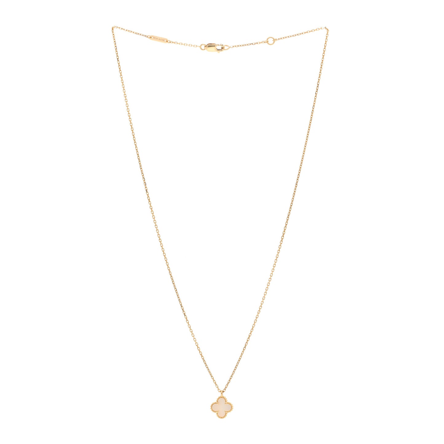 18K Yellow Gold Mother of Pearl Sweet Alhambra Pendant Necklace