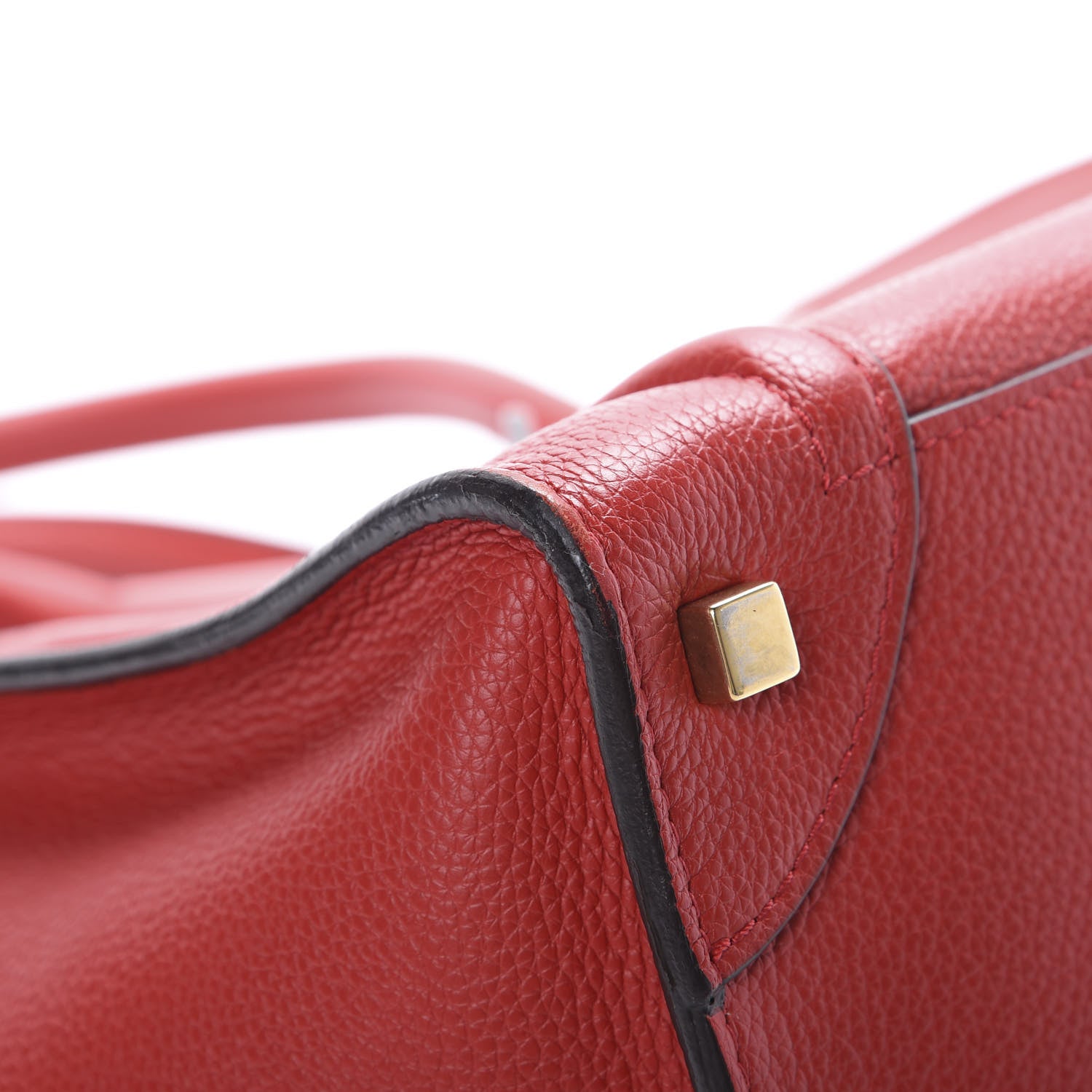 Celine Drummed Calfskin Mini Luggage Coquelicot 7 of 14