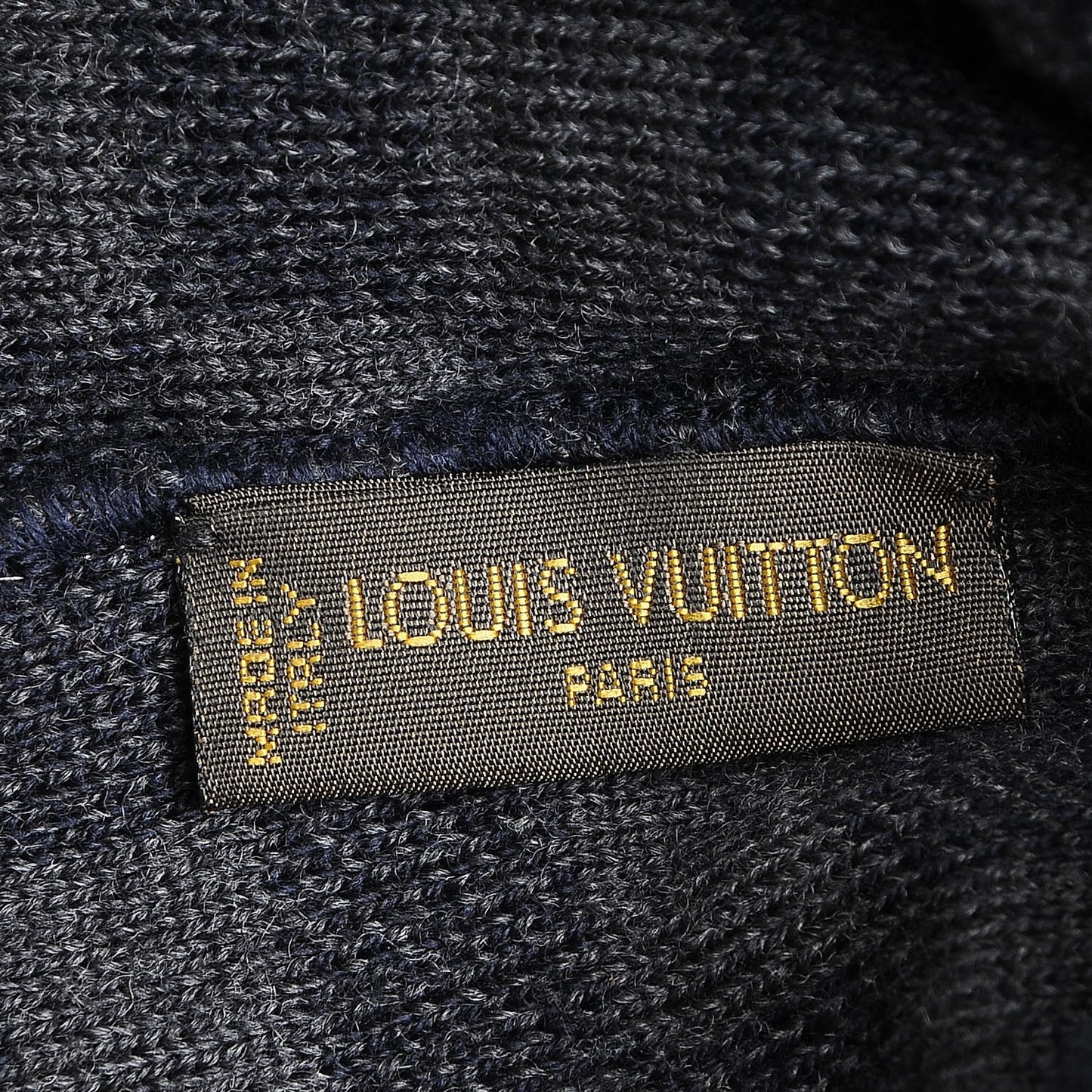 Wool Bonnet Petit Damier Beanie Hat Navy