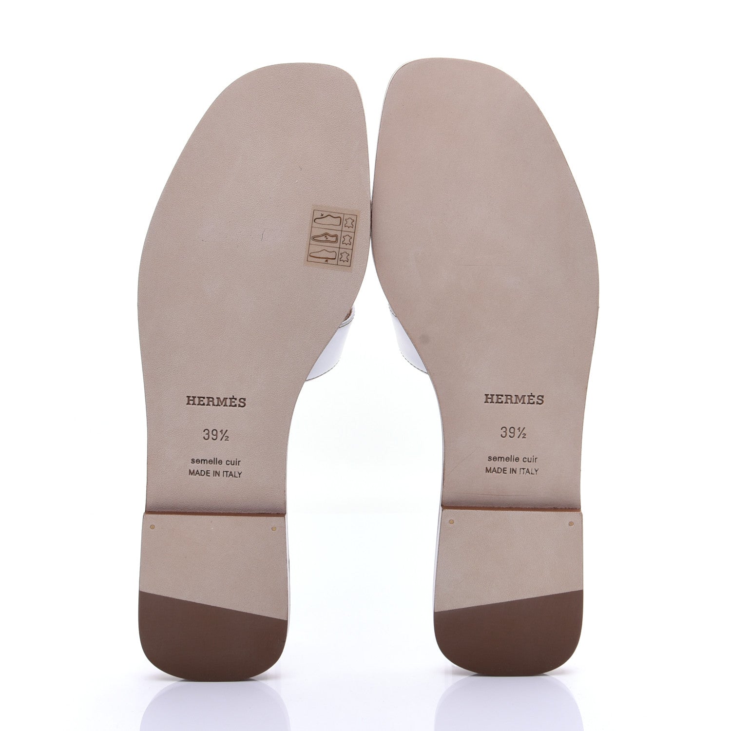 Hermes Box Calfskin Oran Sandals 39.5 White 9 of 11