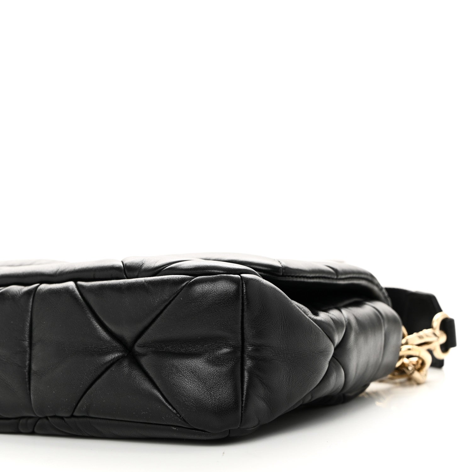 Prada Nappa Re-Nylon Triangle Quilted Patchwork System Flap Shoulder Bag Black 9 of 9