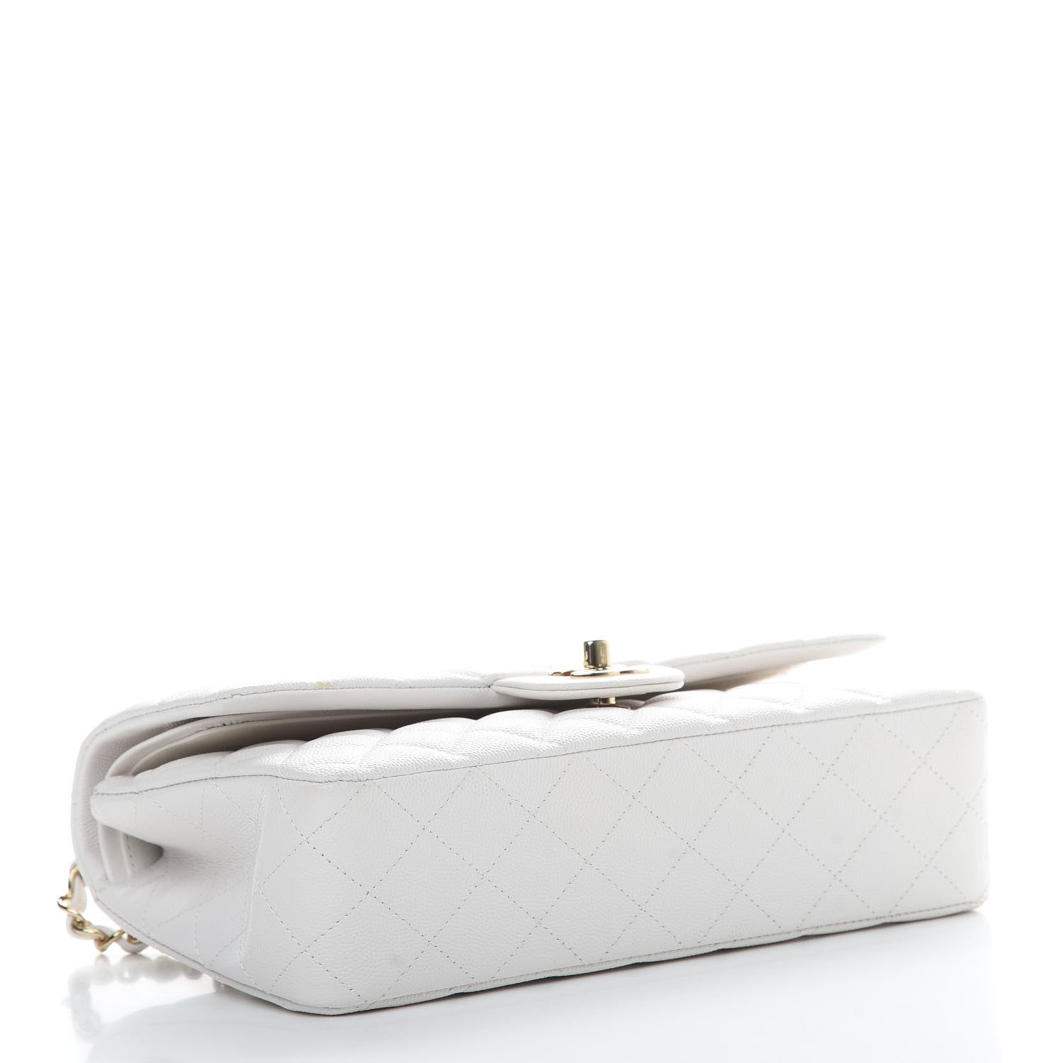 Chanel Caviar Quilted Medium Double Flap White 4 of 14