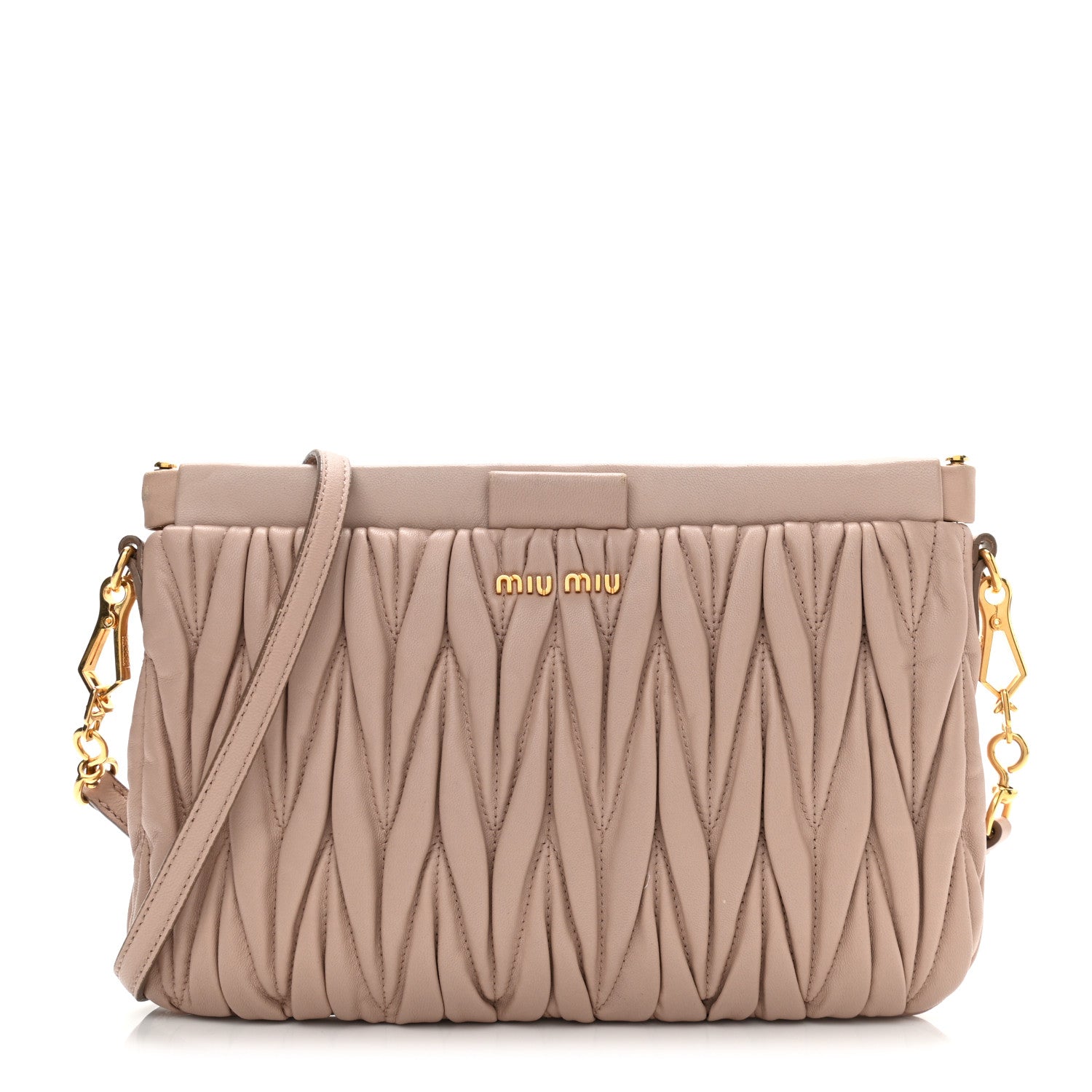 Miu Miu Nappa Matelasse Crossbody Clutch Cammeo 1 of 16