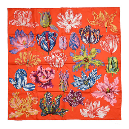 Hermes Silk Tulipomanie Scarf 90 Vermillon Rose Multicolor 2 of 12