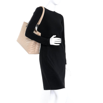 Saint Laurent Calfskin Y Quilted Monogram Large Loulou Shopper Nude Powder 2 of 7