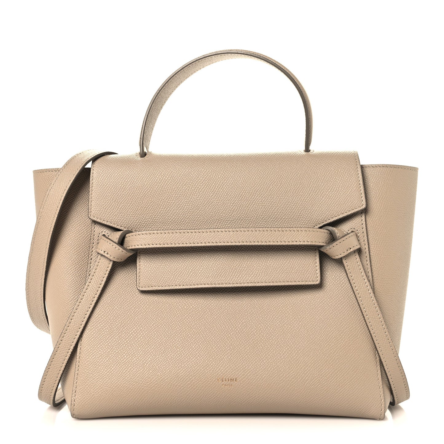 Grained Calfskin Micro Belt Bag Light Taupe