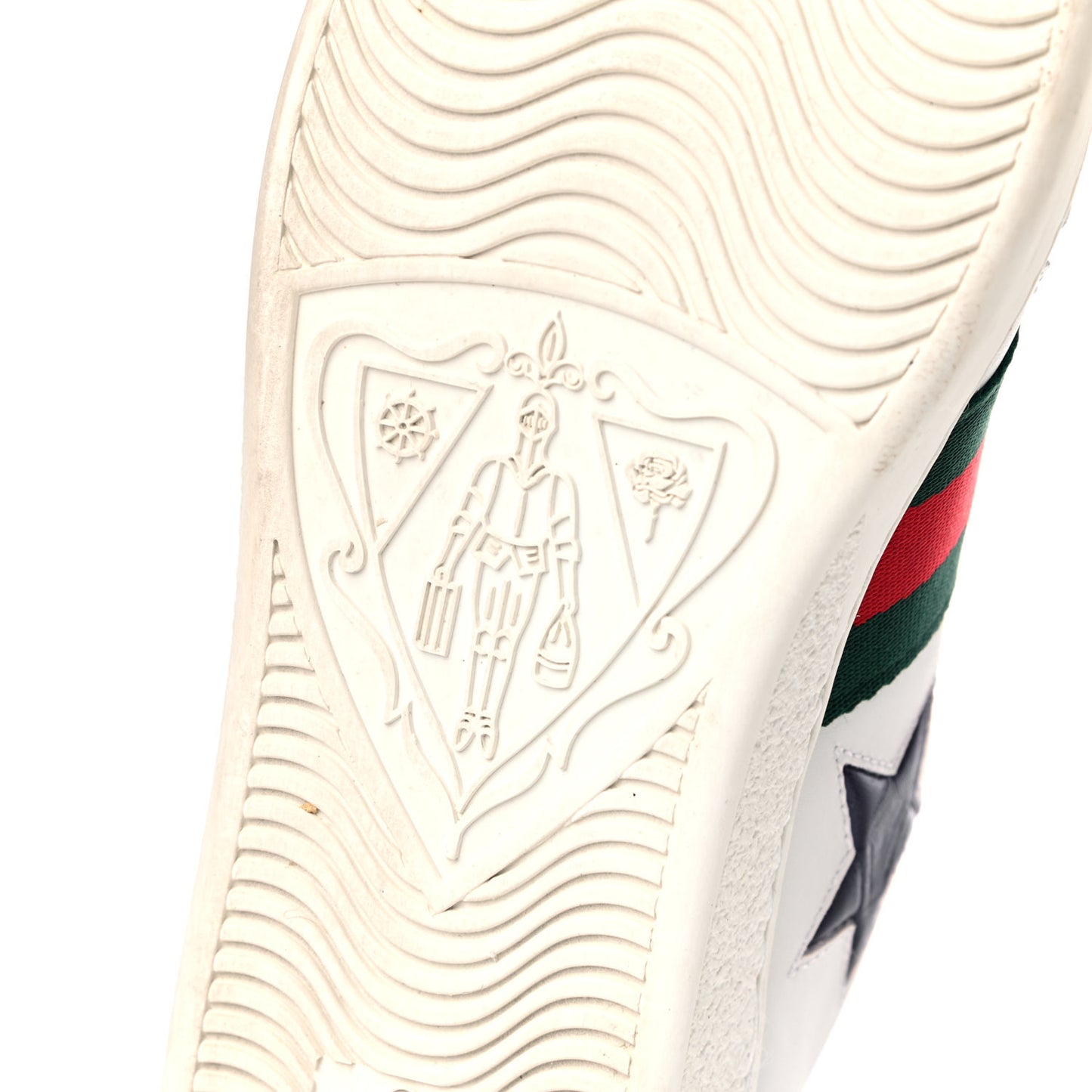 Calfskin Ayers Web Star Embroidered Womens Ace Sneakers 35.5 White Multi
