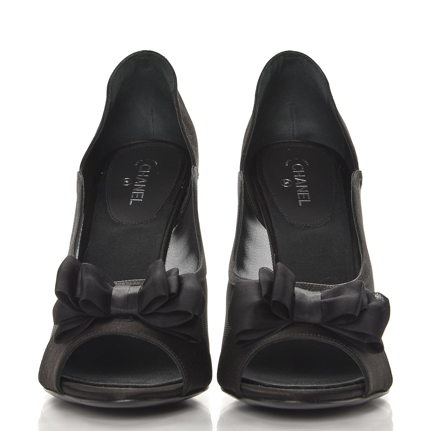 Mesh Satin Bow CC Pumps 41 Black