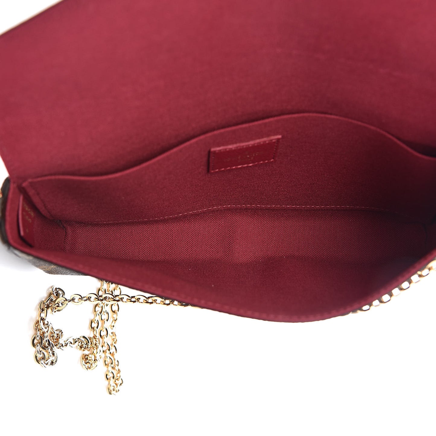 Monogram Pochette Felicie Chain Wallet Fuchsia