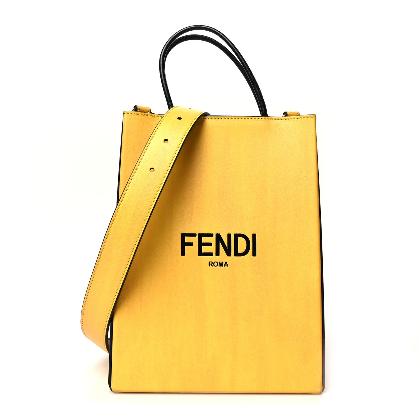 Vitello Fluffy Logo Small Pack Shopper Tote Yellow Box Black