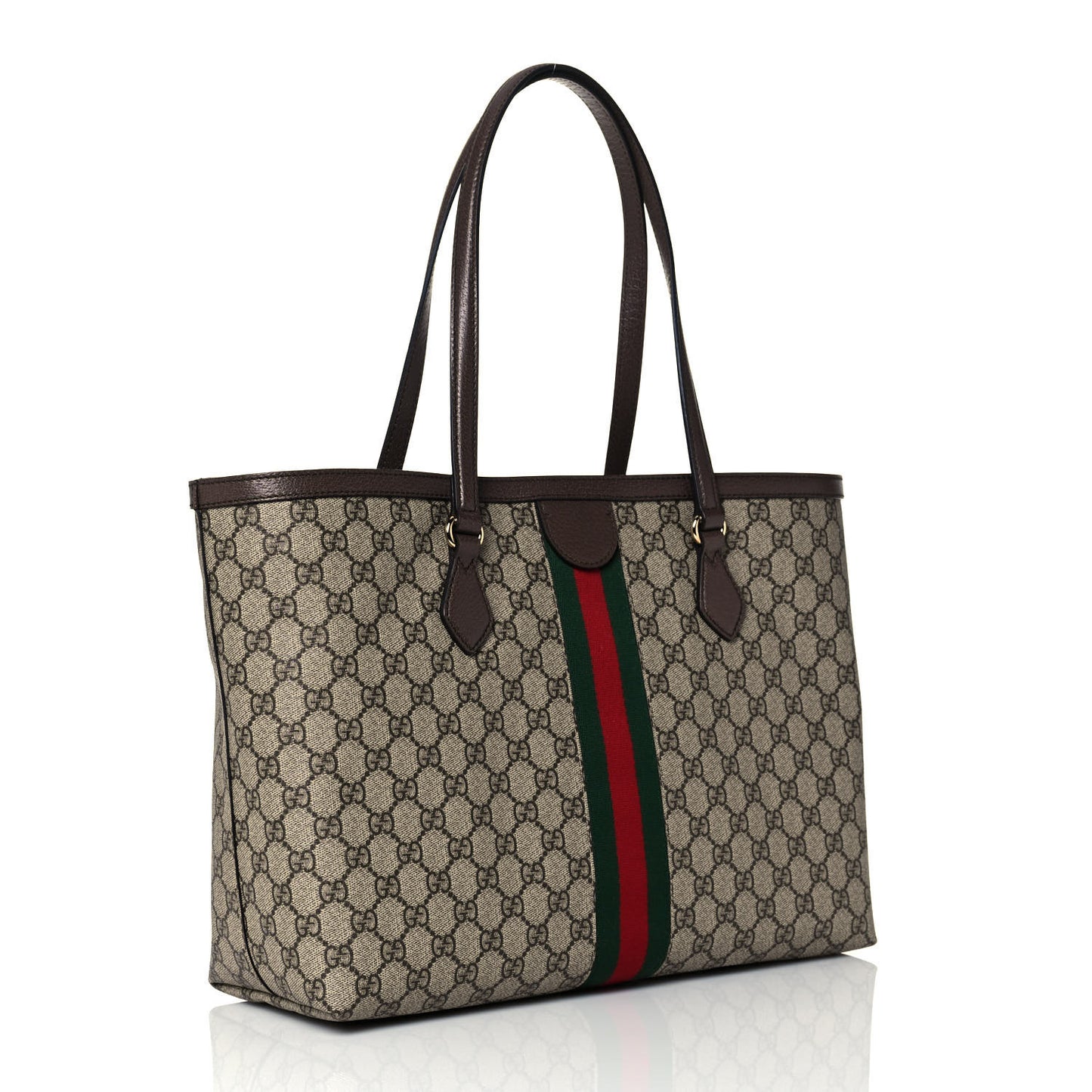GG Supreme Monogram Medium Ophidia Shopping Tote Brown