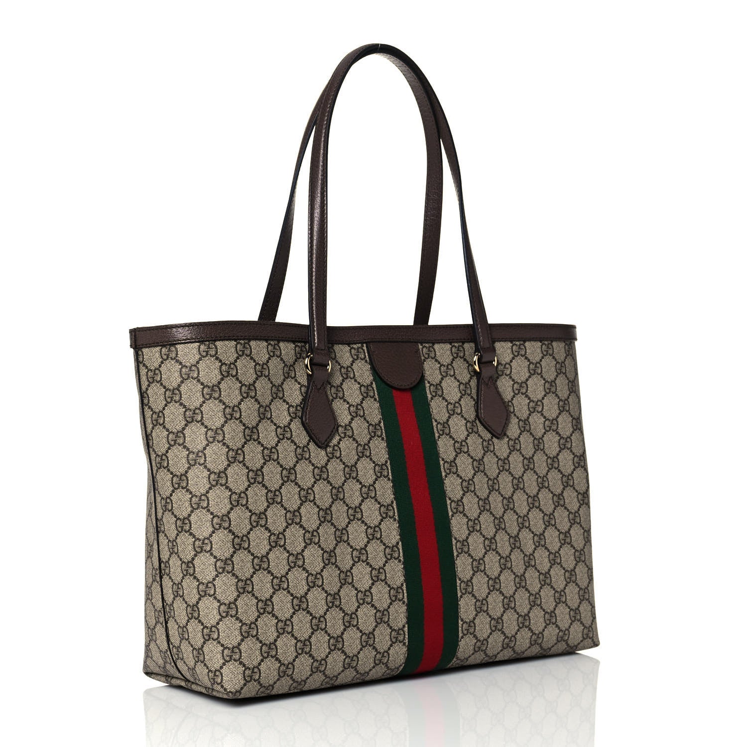 Gucci GG Supreme Monogram Medium Ophidia Shopping Tote Brown 3 of 14