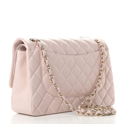 Chanel Lambskin Quilted Jumbo Double Flap Light Pink 3 of 14