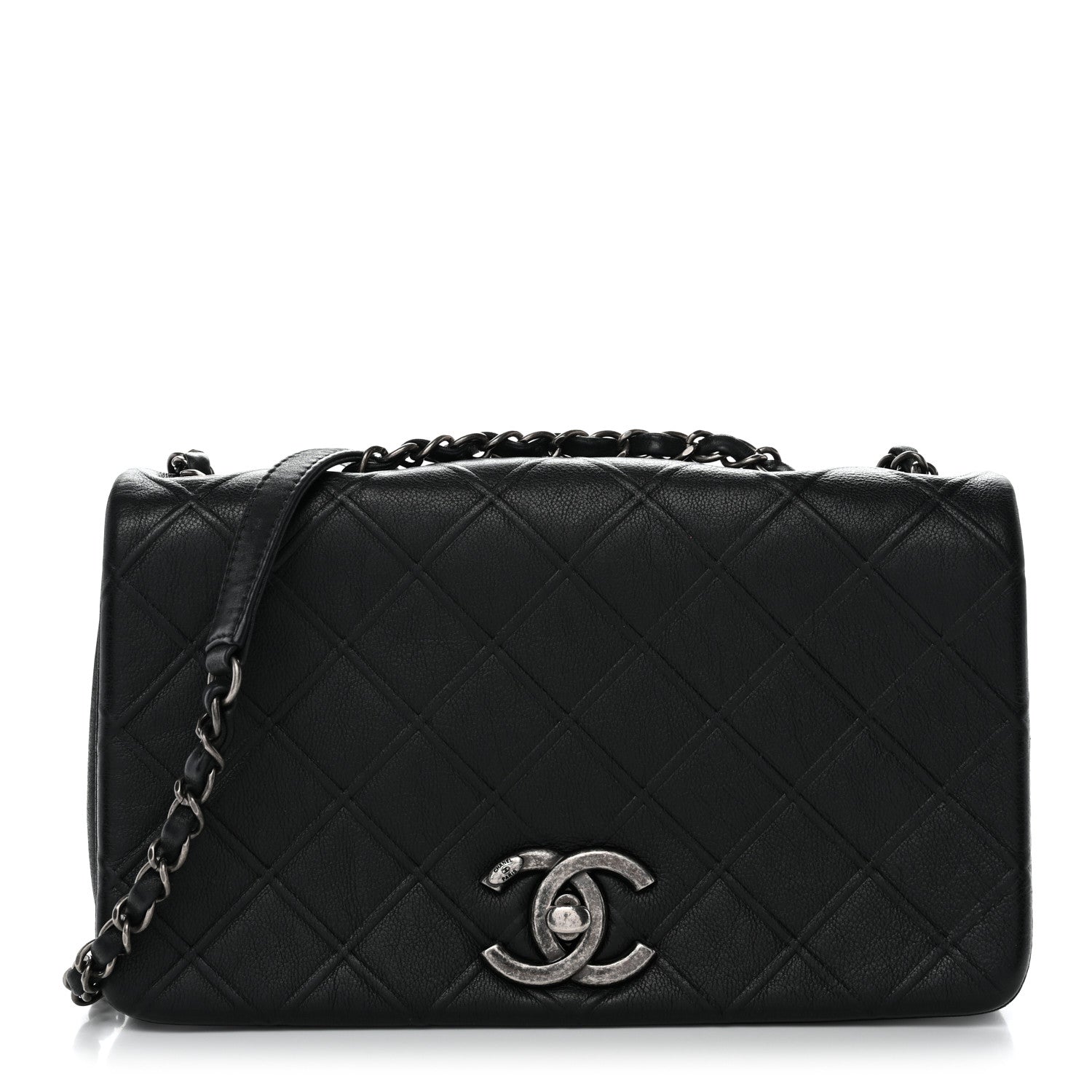 Chanel Calfskin Diamond Embossed New Chic Flap Black 1 of 11